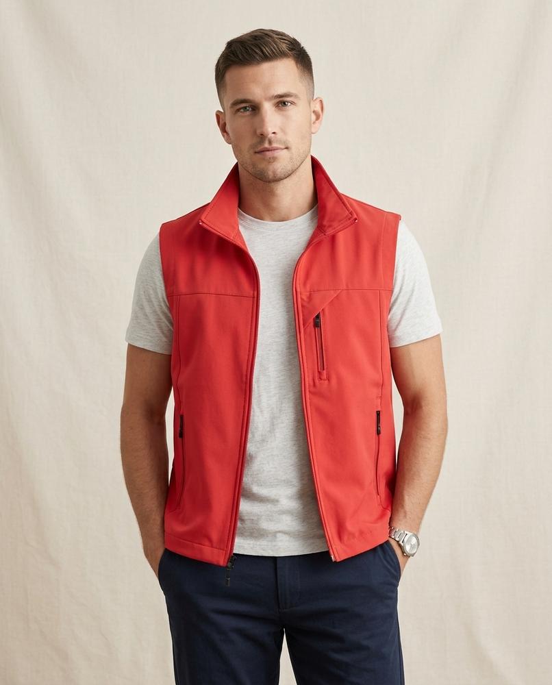 Lands Fashion - Laser | Zip-Up Straight-Cut Vest Men