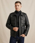 Lands Fashion - Milar | Multi-Pocket Slim Fit Leather Jacket Men