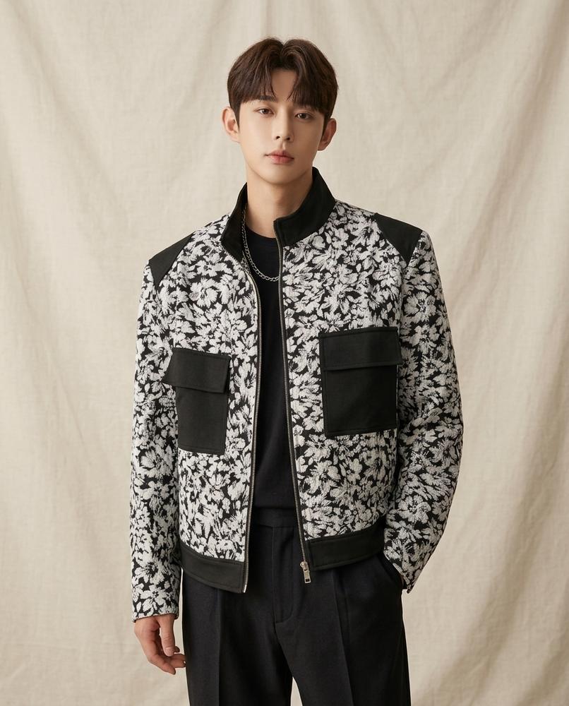 Lands Fashion - Vatir | Floral-Print Stand-Collar Jacket Men