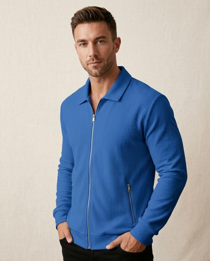 Lands Fashion - Taver | Waffle-Knit Zip-Up Jacket Men