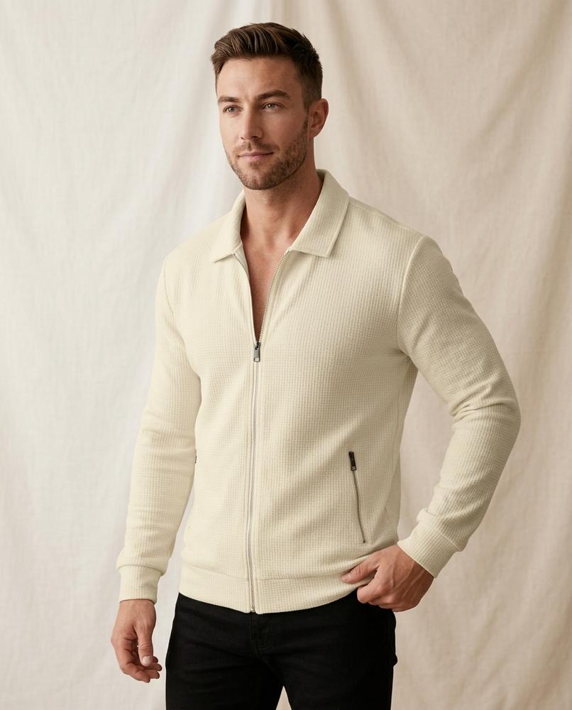 Lands Fashion - Taver | Waffle-Knit Zip-Up Jacket Men