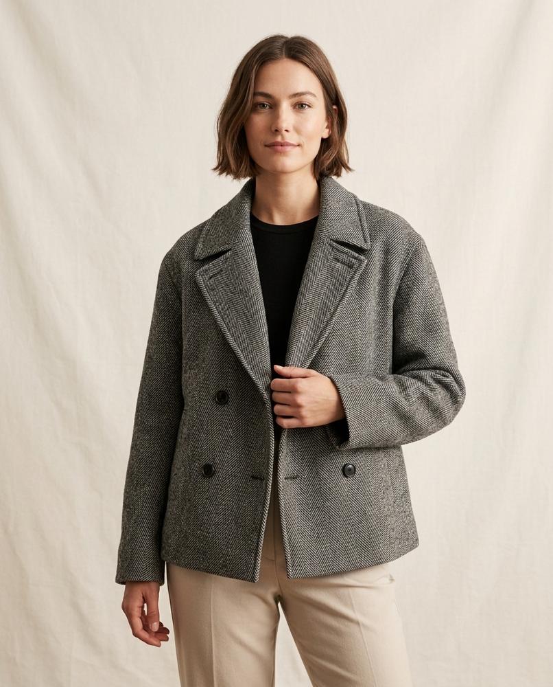 Lands Fashion - Tanal | Double-Breasted Herringbone Coat Unisex