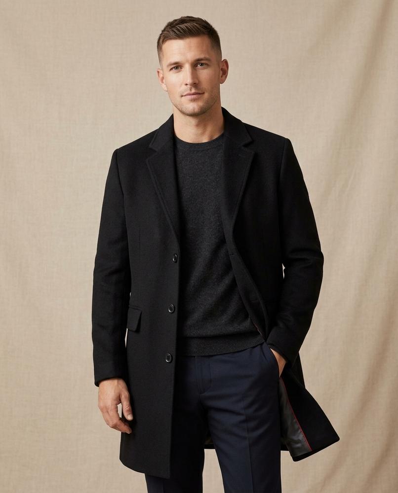 Lands Fashion - Rohal | Single-Breasted Wool-Blend Coat Men