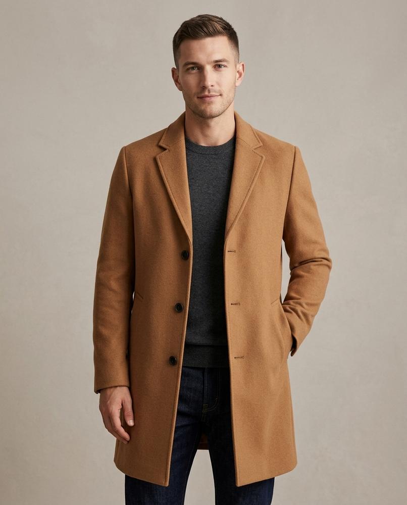 Lands Fashion - Rohal | Single-Breasted Wool-Blend Coat Men