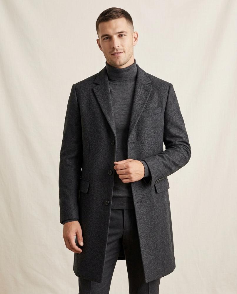 Lands Fashion - Rohal | Single-Breasted Wool-Blend Coat Men