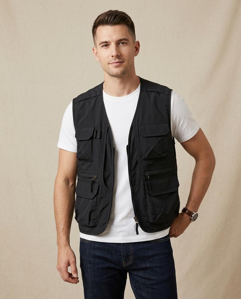Lands Fashion - Yosin | Multi-Pocket Zippered Vest Men