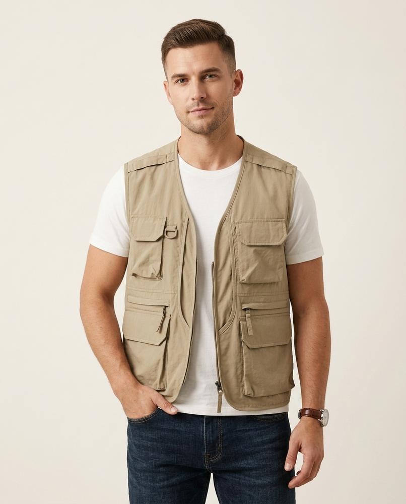 Lands Fashion - Yosin | Multi-Pocket Zippered Vest Men
