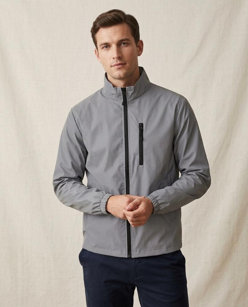 Lands Fashion - Sasan | Zip-Up Reflective Jacket Men