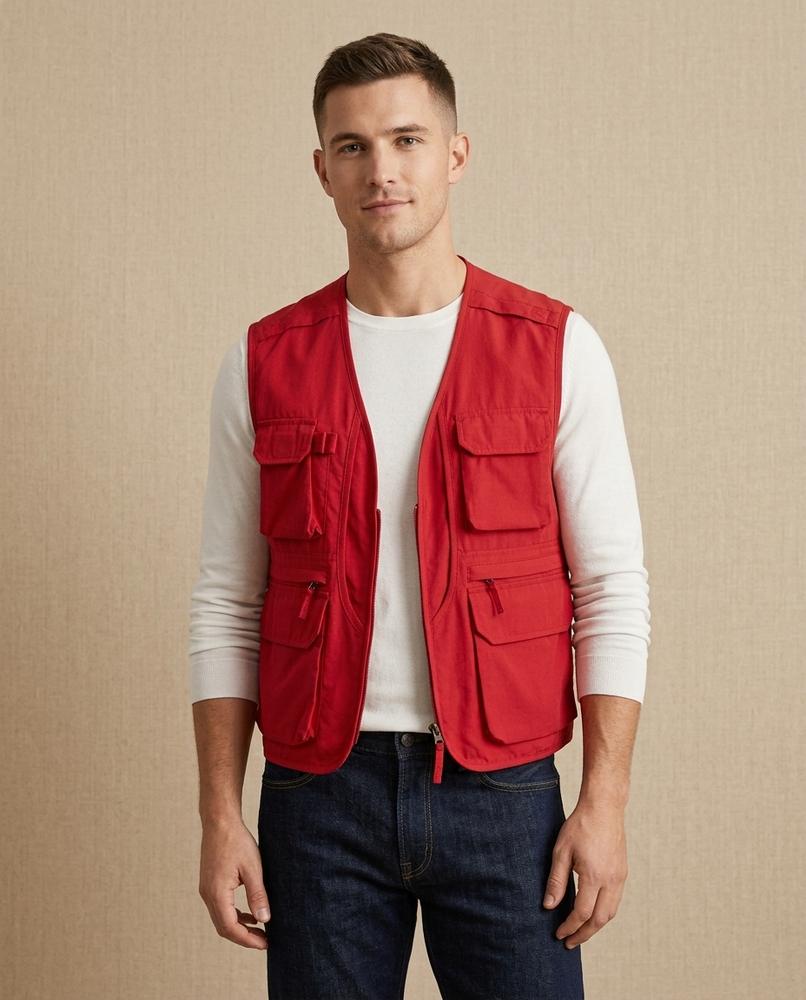 Lands Fashion - Yosin | Multi-Pocket Zippered Vest Men