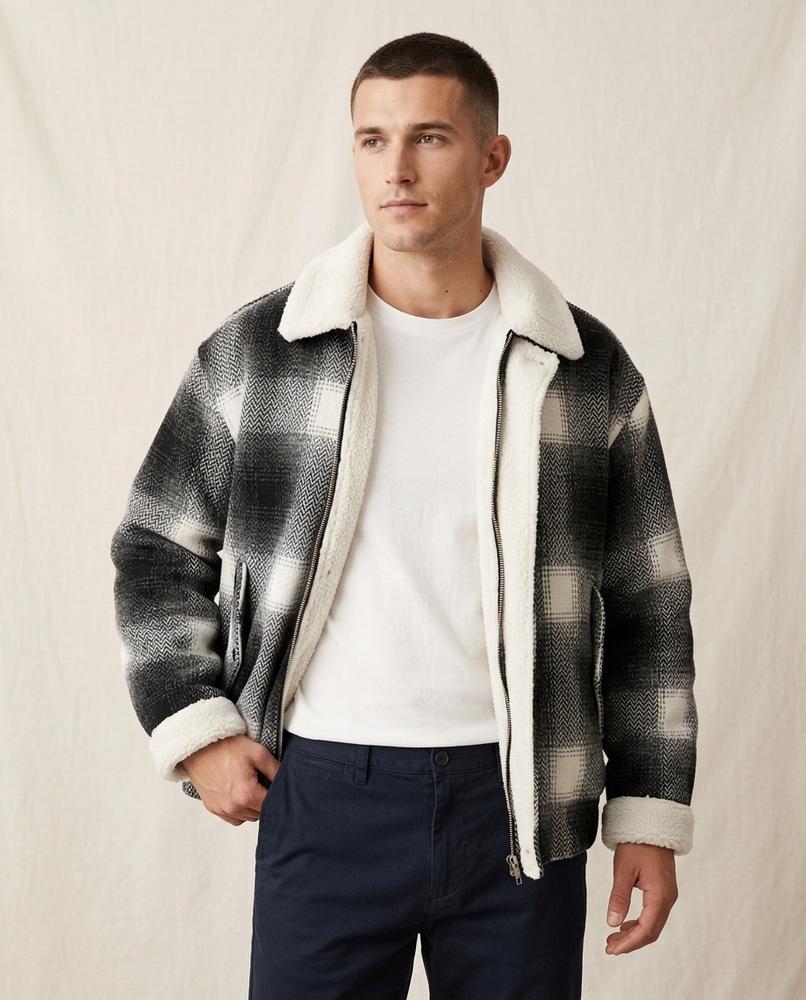 Lands Fashion - Keral | Plaid Sherpa-Lined Jacket Men