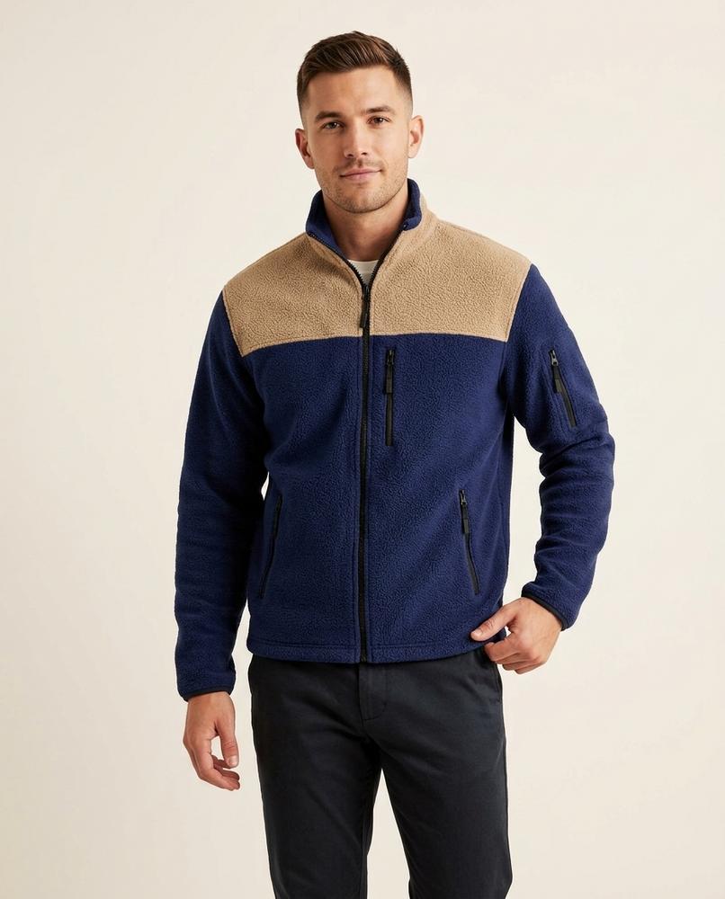 Lands Fashion - Zelev | Color-Block Zip-Up Jacket Men