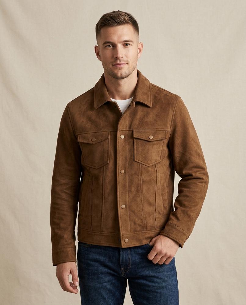 Lands Fashion - Coran | Suede Button-Front Jacket Men