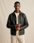 Lands Fashion - Arser | Collared Snap-Button Leather Jacket Men