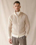 Lands Fashion - Lemor | Ribbed Zip-Up Knit Cardigan Men