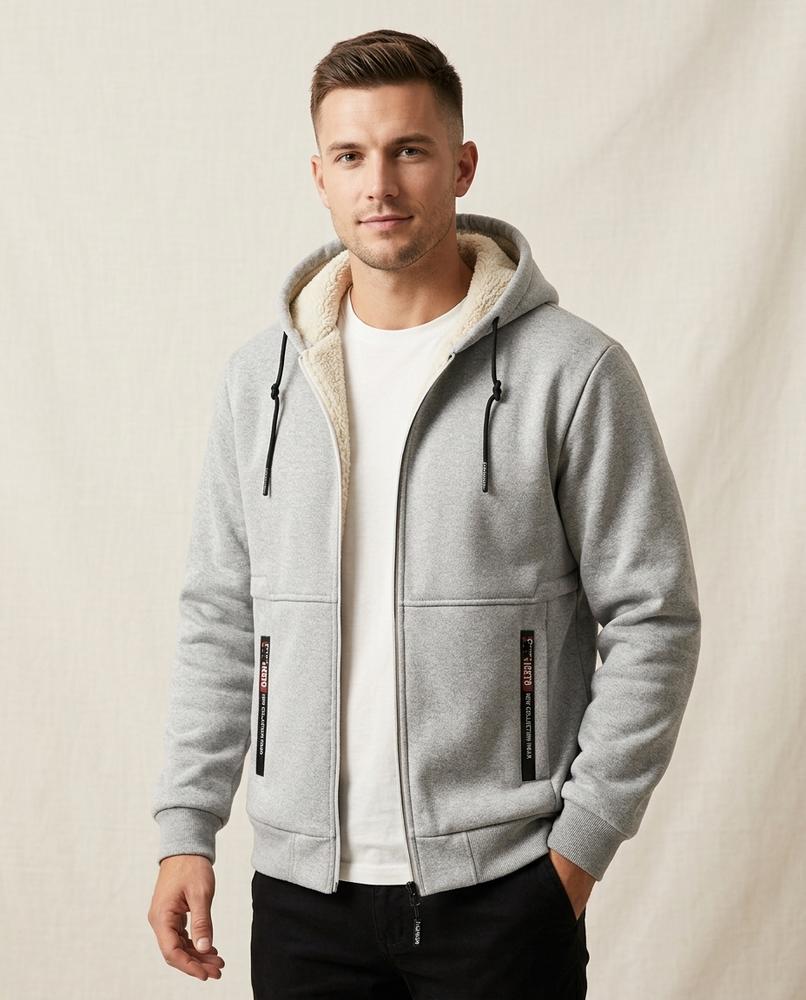 Lands Fashion - Camin | Fleece-Lined Zip-Up Hoodie Men