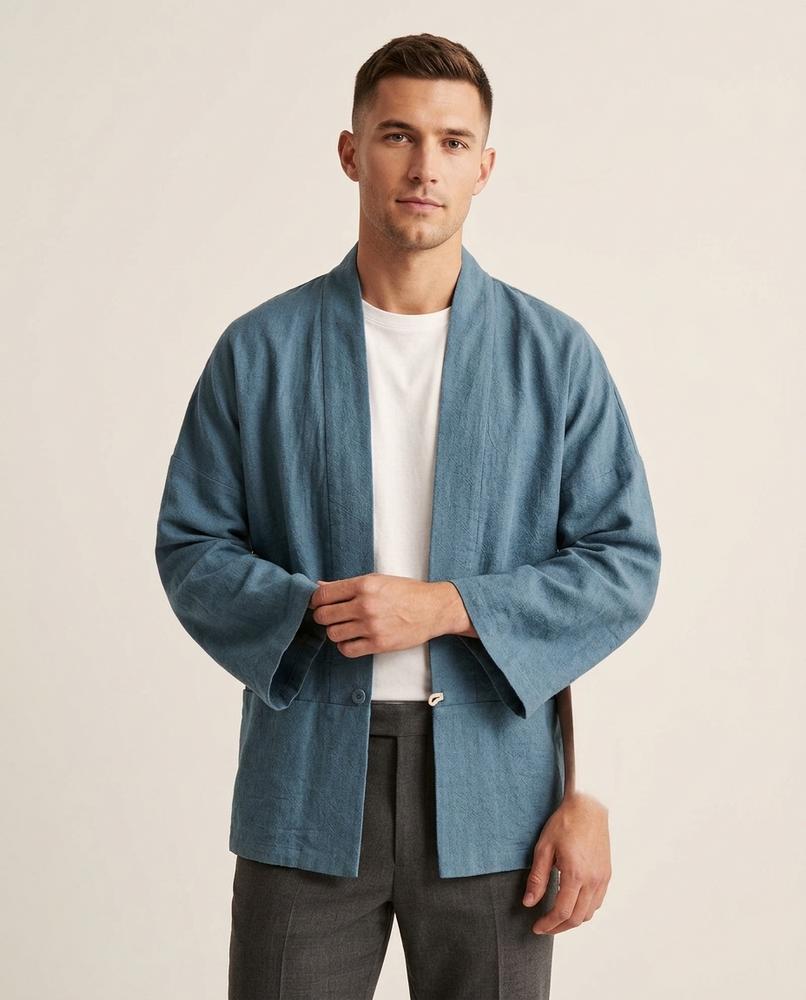 Lands Fashion - Selin | Collarless Tie-Front Jacket Men