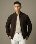 Lands Fashion - Vahes | Rib-Knit Zip-Up Knit Cardigan Men