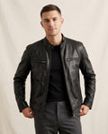 Lands Fashion - Cavin | Faux Leather Zip-Up Leather Jacket Men