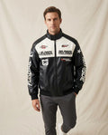 Lands Fashion - Almin | Printed Color-Block Leather Jacket Unisex