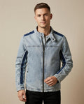 Lands Fashion - Arlen | Two-Tone Zip-Up Denim Jacket Men