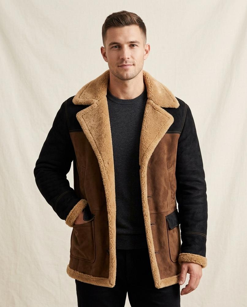Lands Fashion - Lesan | Shearling-Lined Two-Tone Coat Men