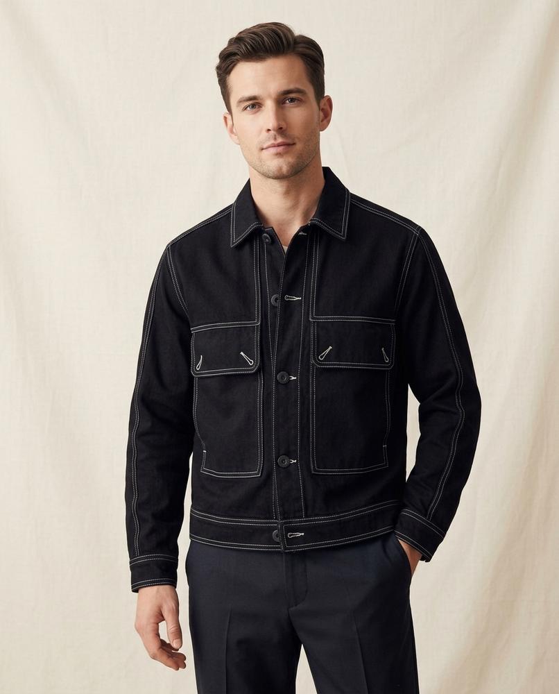Lands Fashion - Kavin | Contrast-Stitched Button-Front Jacket Men