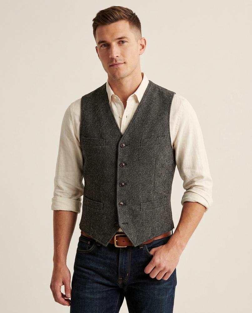 Lands Fashion - Nilar | Button-Up Textured Vest Men