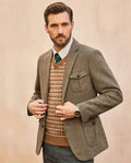 Lands Fashion - Samon | Herringbone Patch Pocket Blazer Men
