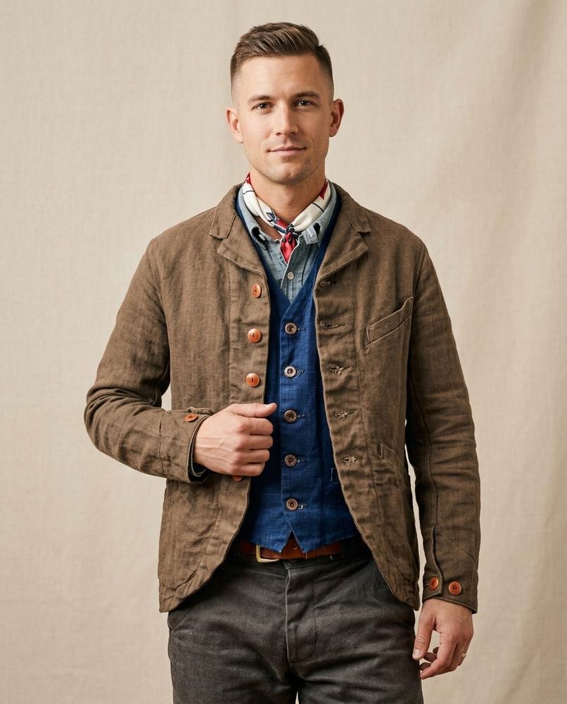 Lands Fashion - Noren | Textured Button-Front Jacket Men