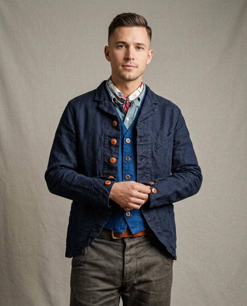 Lands Fashion - Noren | Textured Button-Front Jacket Men