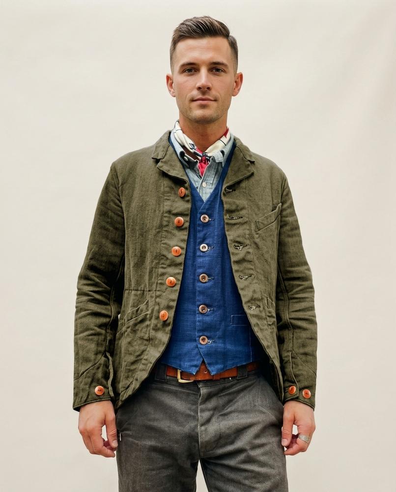 Lands Fashion - Noren | Textured Button-Front Jacket Men