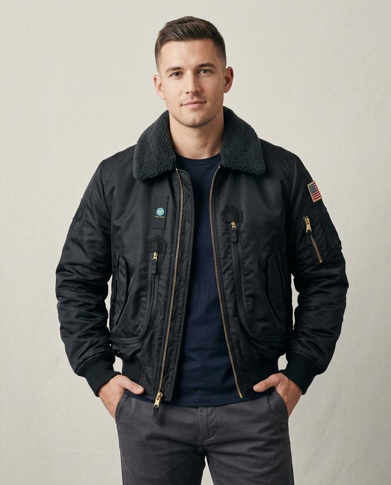 Lands Fashion - Nivel | Zip-Front Patched Jacket Men