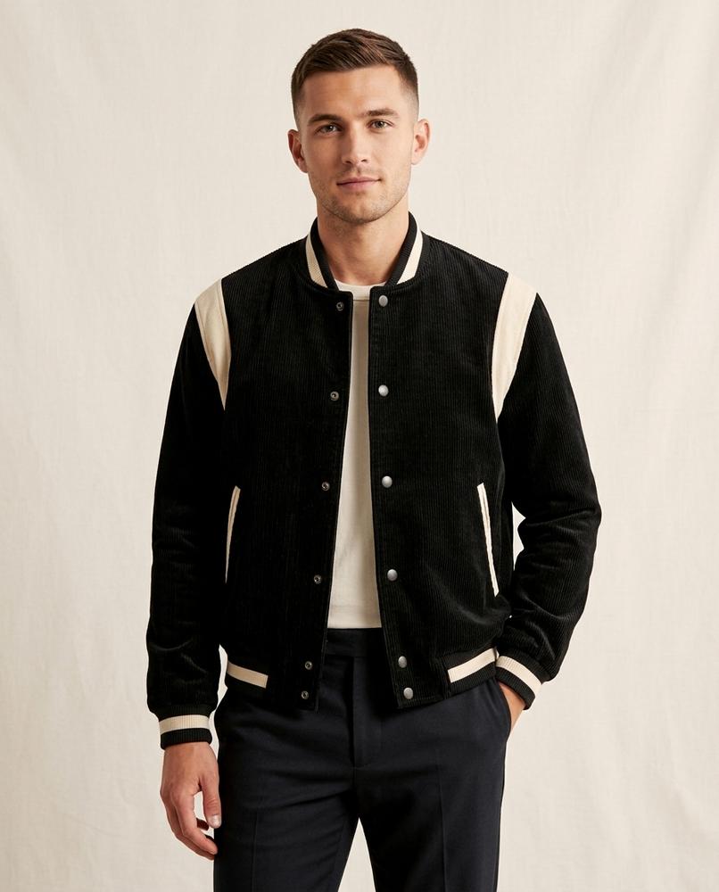 Lands Fashion - Zemor | Corduroy Varsity-Style Jacket Men