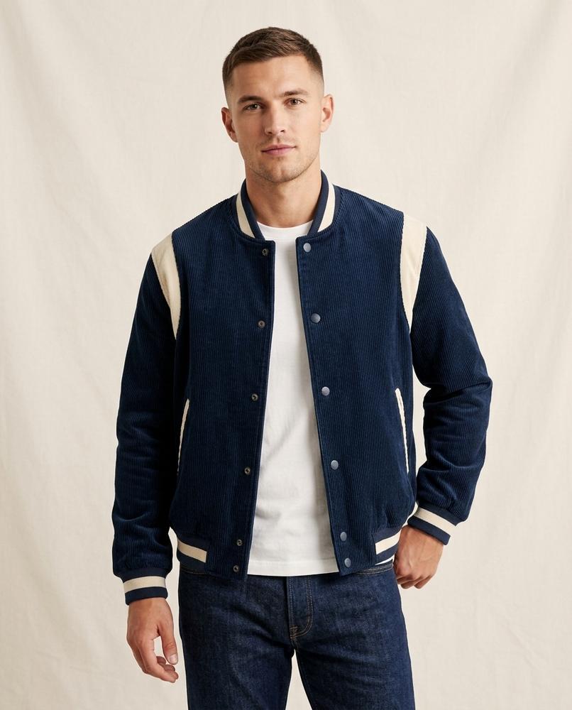 Lands Fashion - Zemor | Corduroy Varsity-Style Jacket Men