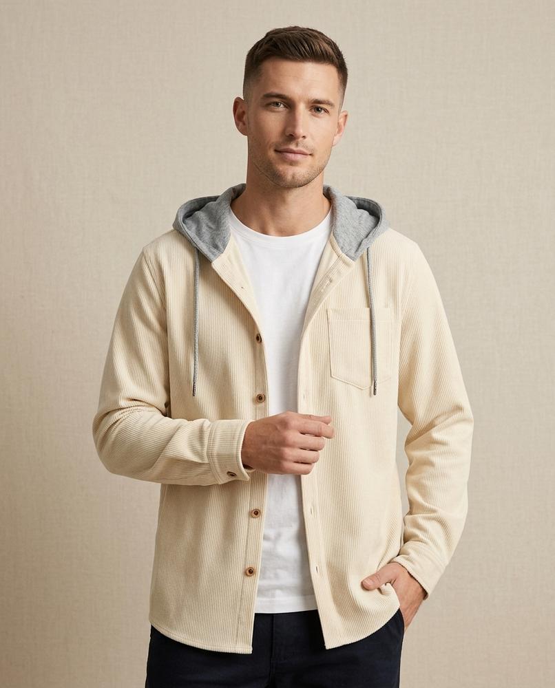 Lands Fashion - Velev | Waffle-Knit Hooded Jacket Men