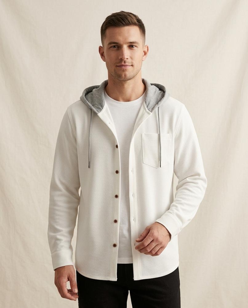Lands Fashion - Velev | Waffle-Knit Hooded Jacket Men