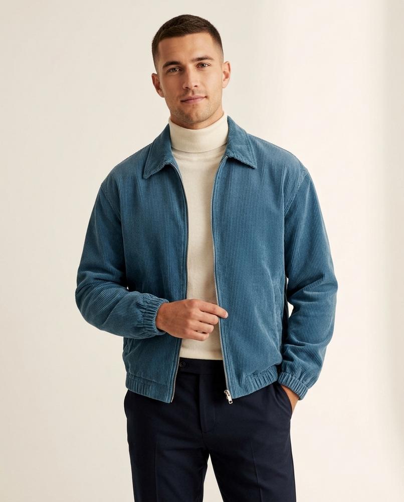Lands Fashion - Rotir | Corduroy Zip-Up Jacket Men
