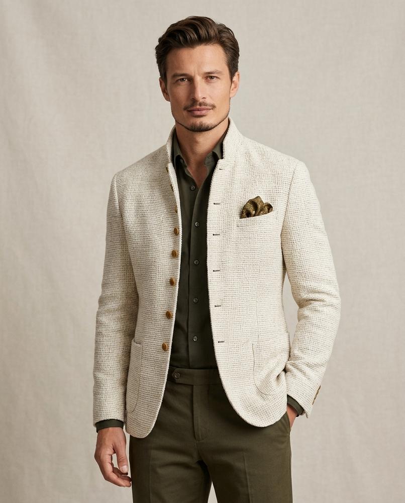 Lands Fashion - Loken | Textured Stand-Collar Jacket Men