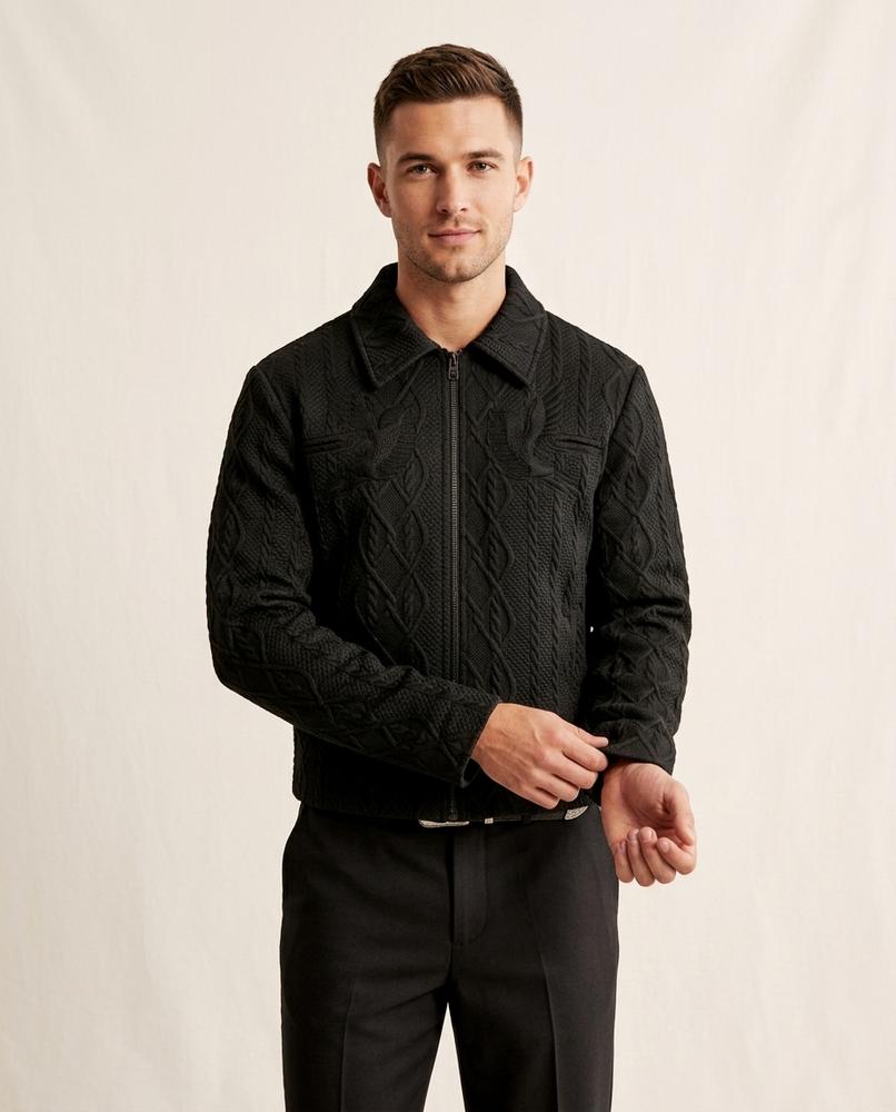 Lands Fashion - Yolan | Cable-Patterned Zip-Up Jacket Men