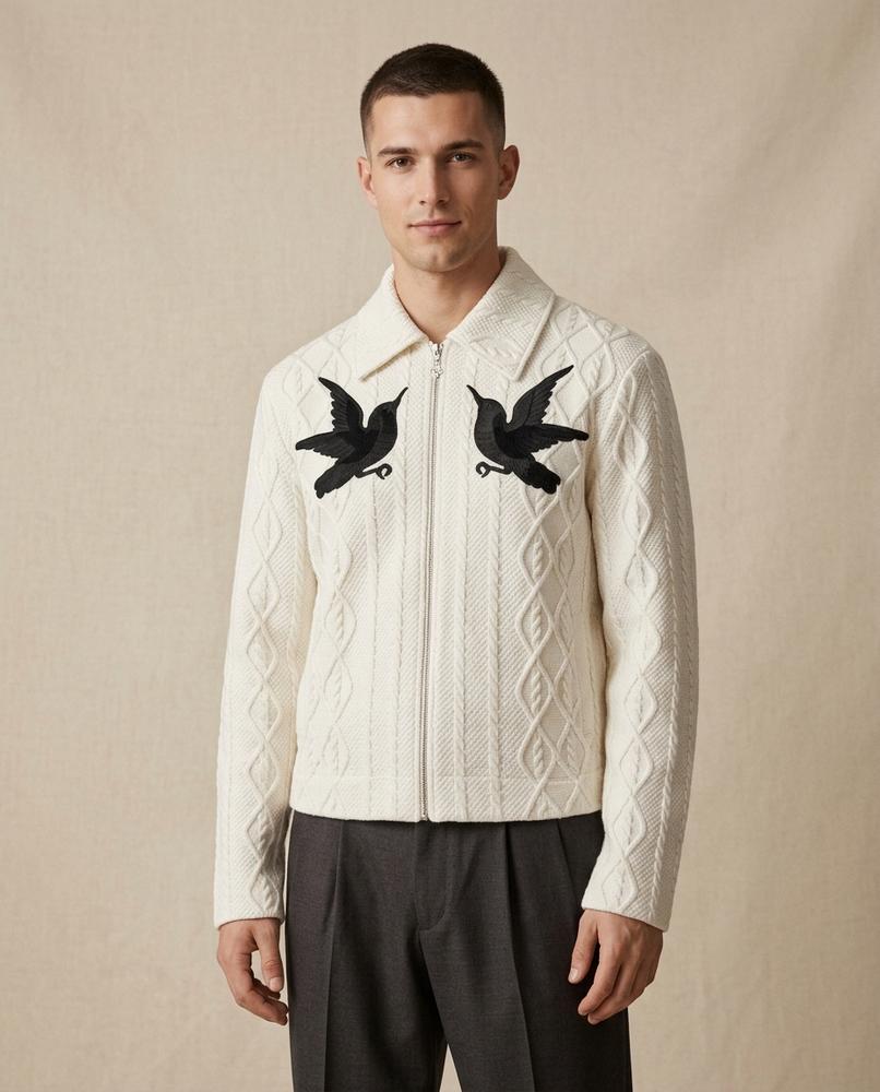 Lands Fashion - Yolan | Cable-Patterned Zip-Up Jacket Men