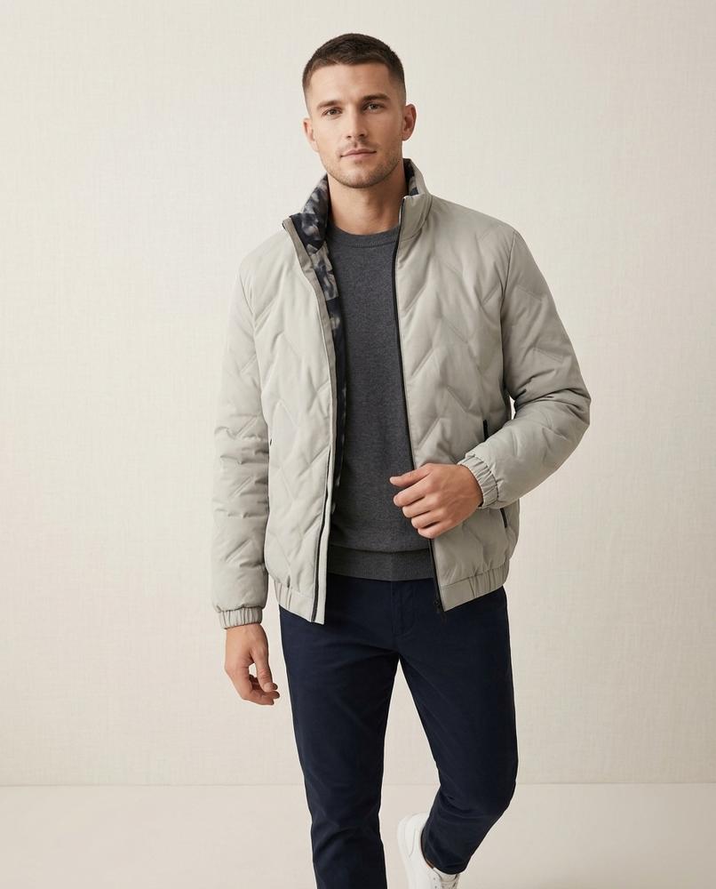 Lands Fashion - Alrev | Quilted Zip-Up Jacket Men