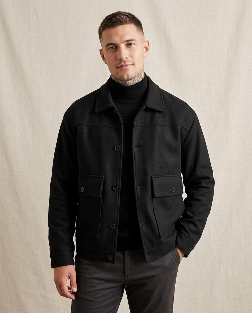 Lands Fashion - Cavel | Button-Front Patch Pocket Jacket Men