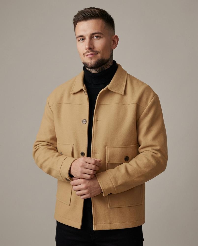 Lands Fashion - Cavel | Button-Front Patch Pocket Jacket Men