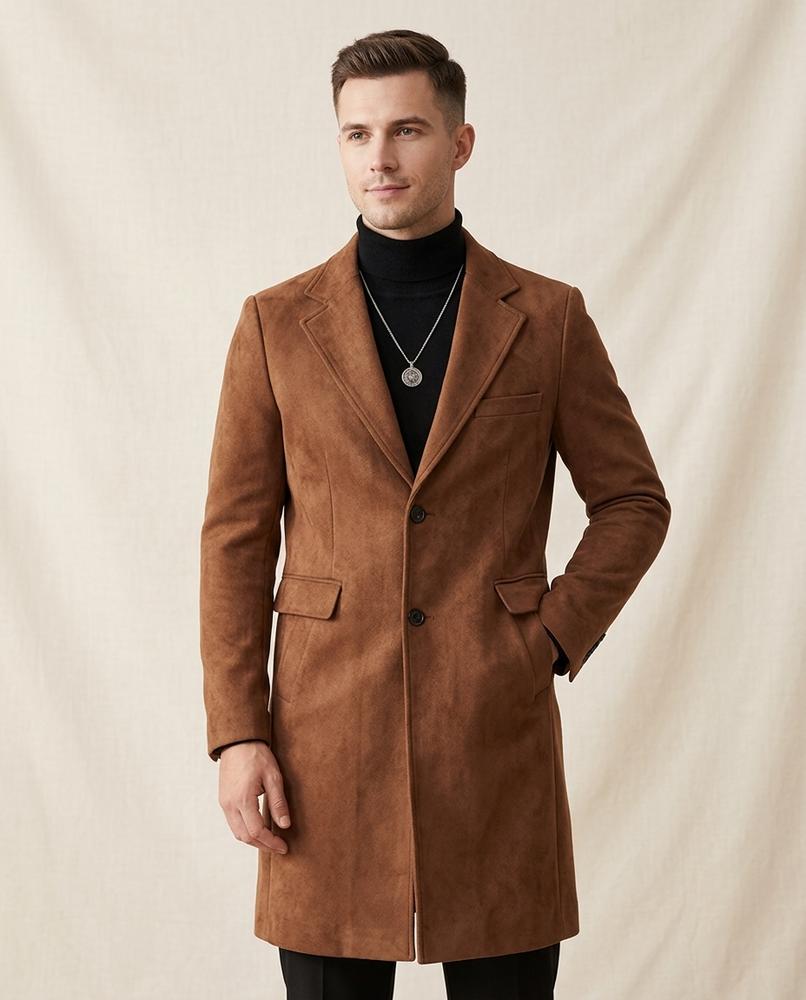 Lands Fashion - Kadar | Single-Breasted Slim-Fit Coat Men