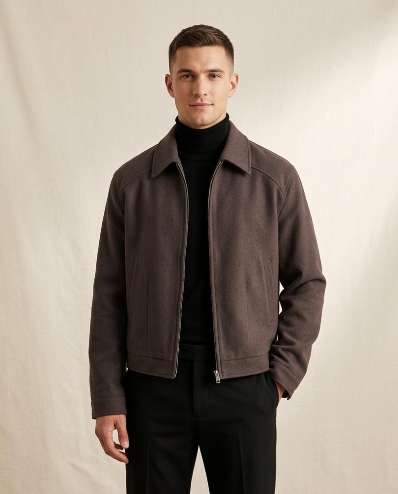 Lands Fashion - Kaken | Zip-Up Collared Jacket Men