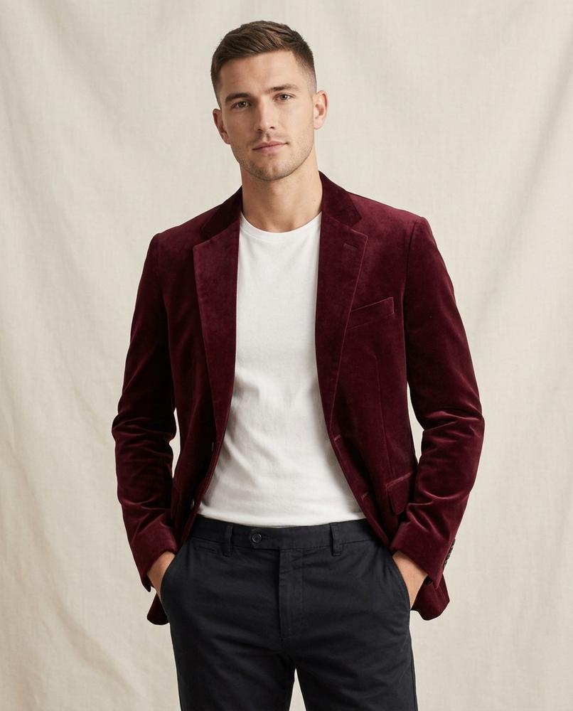 Lands Fashion - Camir | Velvet Single-Breasted Blazer Men