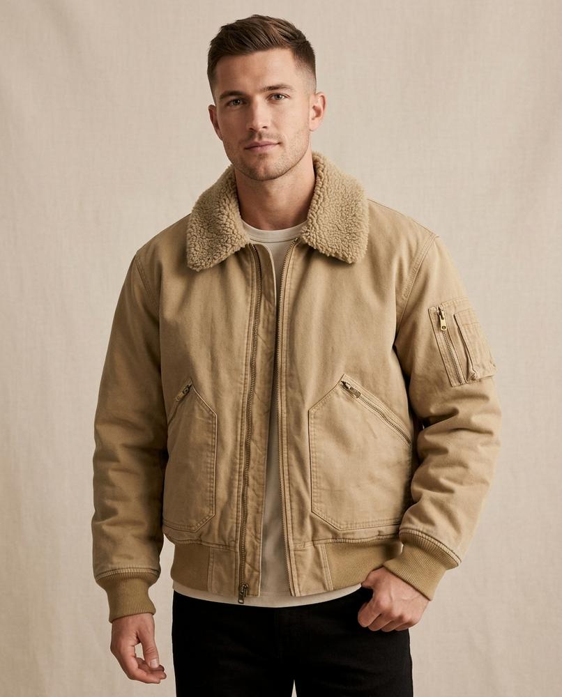 Lands Fashion - Nelar | Sherpa Collar Zip-Up Jacket Men