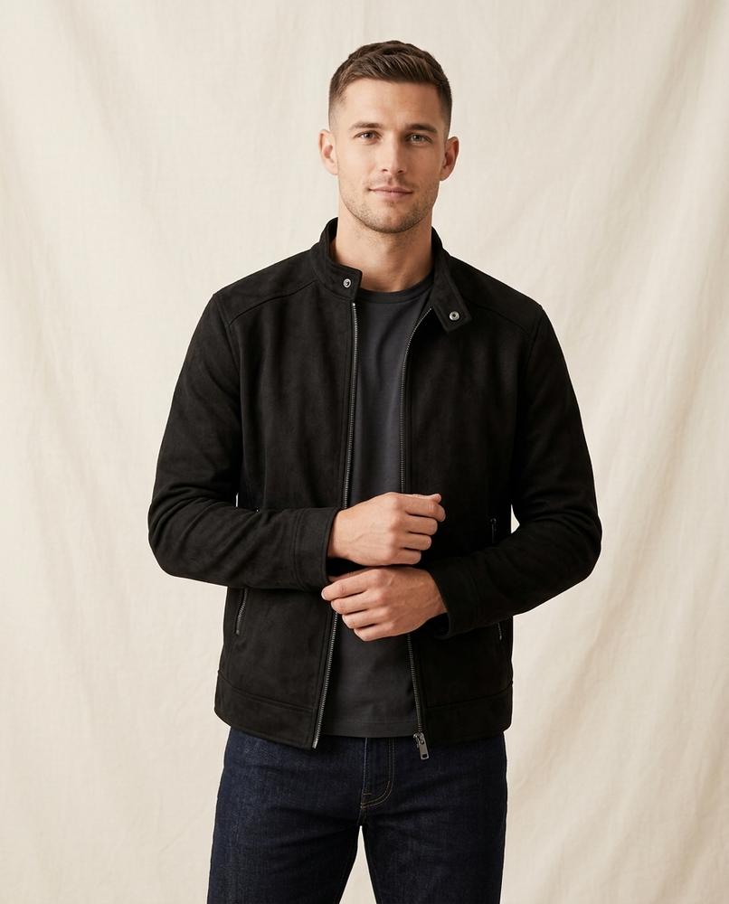 Lands Fashion - Elren | Sueded Zip-Up Jacket Men