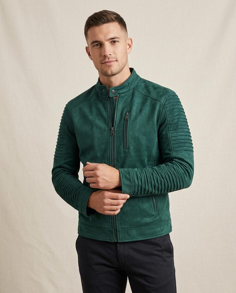Lands Fashion - Elren | Sueded Zip-Up Jacket Men