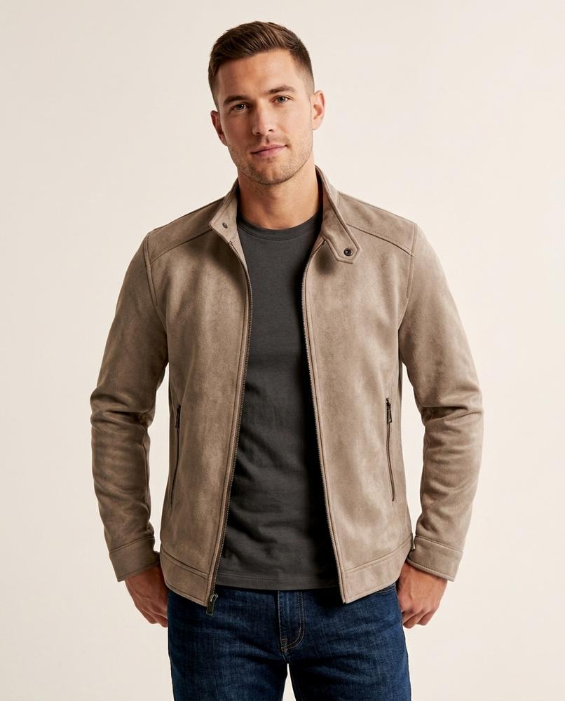 Lands Fashion - Elren | Sueded Zip-Up Jacket Men